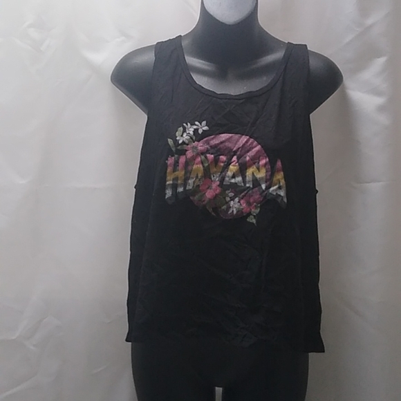 Youth in Revolt Black lack printed Havana tank top - Picture 1 of 7